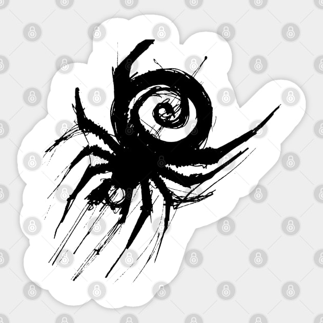 Black spider Sticker by Mzerart